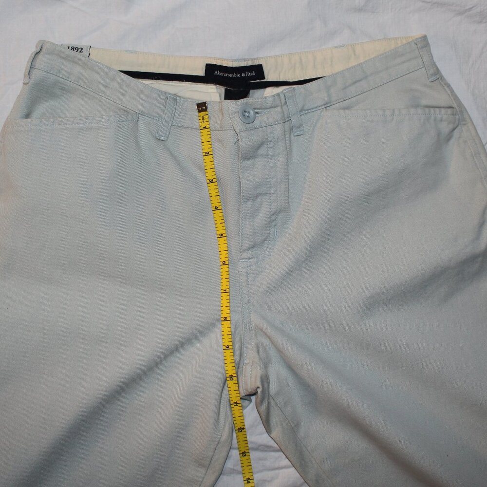 NWT - Abercrombie & Fitch Dusty Blue Sz 6 Long Chino Pant Button Fly Flap Pocket - Picture 7 of 15